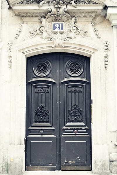 Vintage Styled Photography: Paris Door, Black I by Caroline Mint