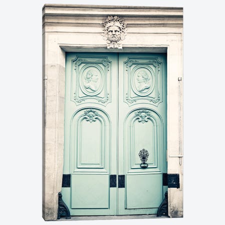 Paris Door, The Lovers Canvas Print #CMN210} by Caroline Mint Canvas Wall Art