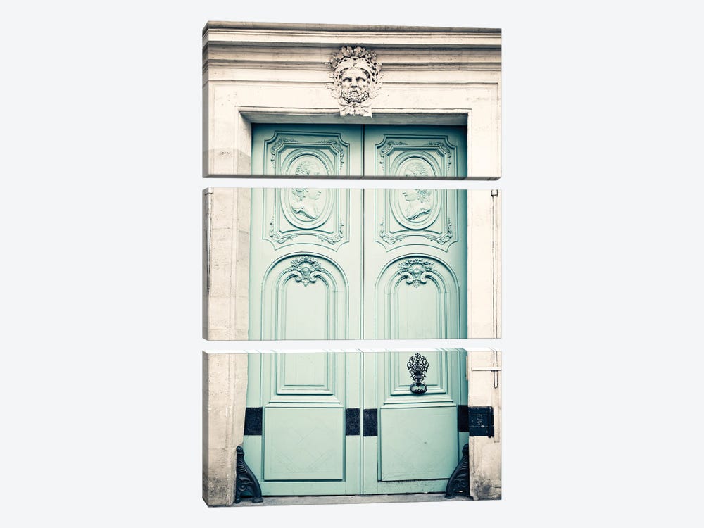 Paris Door, The Lovers by Caroline Mint 3-piece Canvas Print