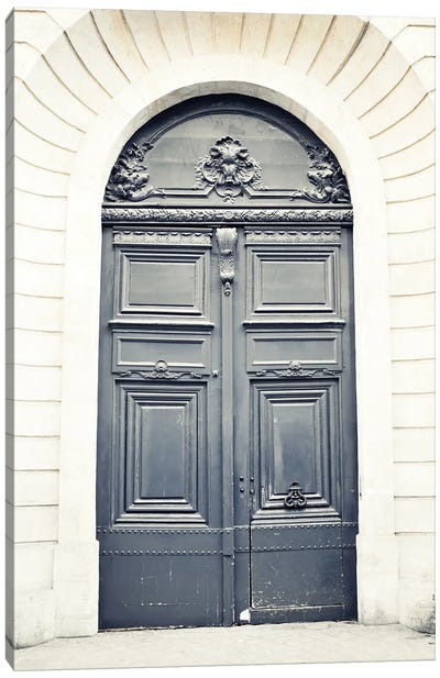 Paris Door, Black II Canvas Art Print - Caroline Mint