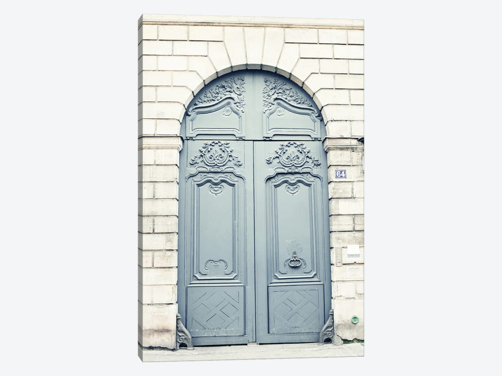 Paris Door, Mint Gray by Caroline Mint 1-piece Art Print