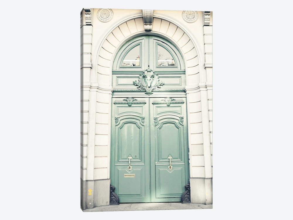 Paris Door, Mint by Caroline Mint 1-piece Canvas Art