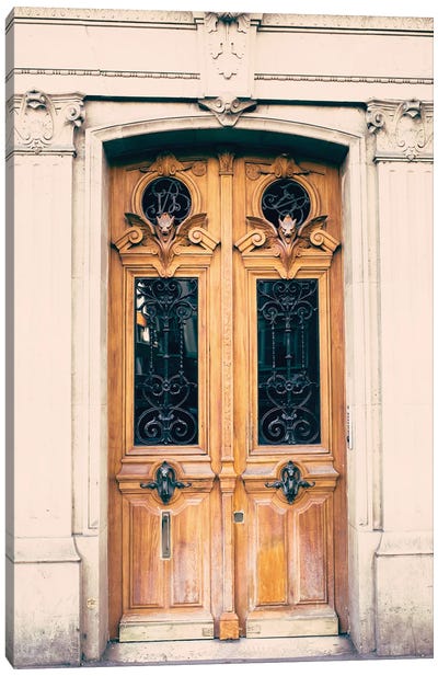 Paris Door, Mustard Canvas Art Print - Paris Photography