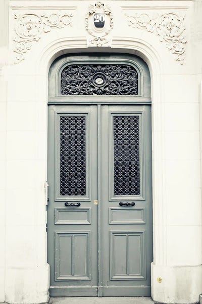 Vintage Styled Photography: Paris Door, Gray by Caroline Mint