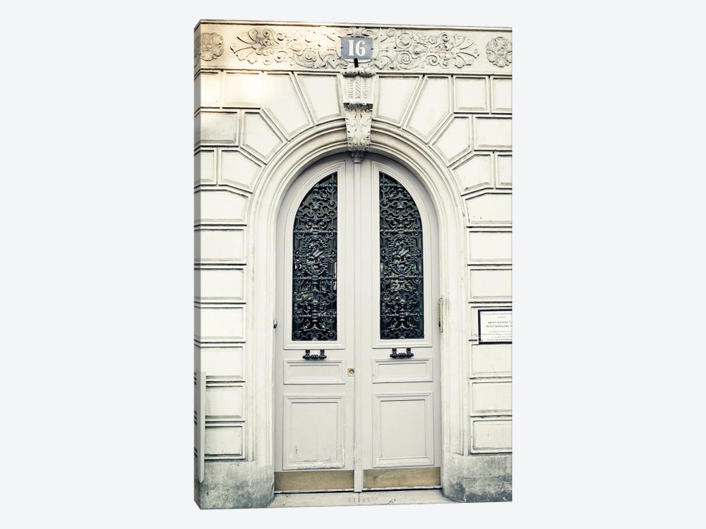 Paris Door, Light Gray by Caroline Mint 1-piece Canvas Print