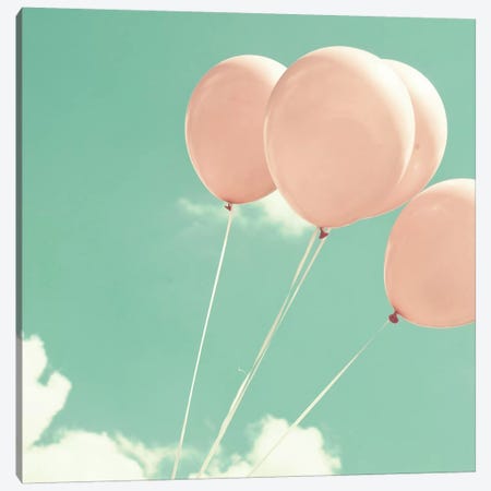 Blush Pink Balloons Canvas Print #CMN22} by Caroline Mint Canvas Art