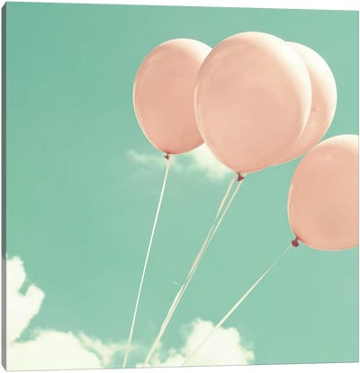 Blush Pink Balloons Canvas Art Print - Caroline Mint