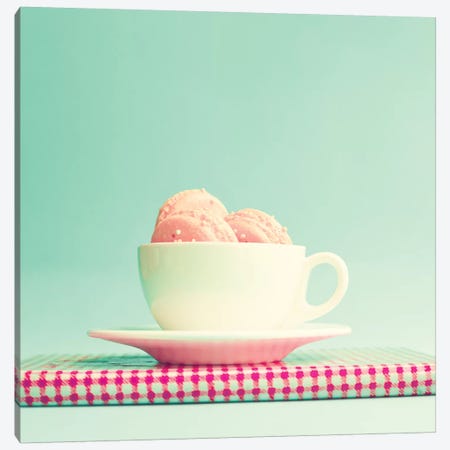 Cup Of Macaroons Canvas Print #CMN36} by Caroline Mint Canvas Wall Art