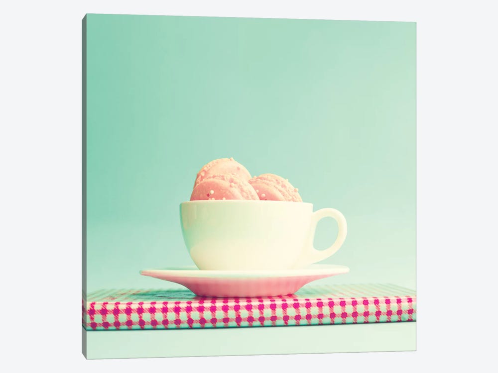 Cup Of Macaroons by Caroline Mint 1-piece Canvas Wall Art