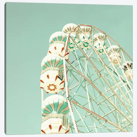 Ferris Wheel Over Mint Sky Canvas Print #CMN49} by Caroline Mint Canvas Art