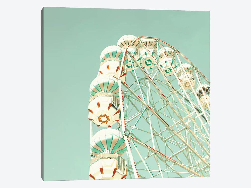 Ferris Wheel Over Mint Sky by Caroline Mint 1-piece Canvas Art
