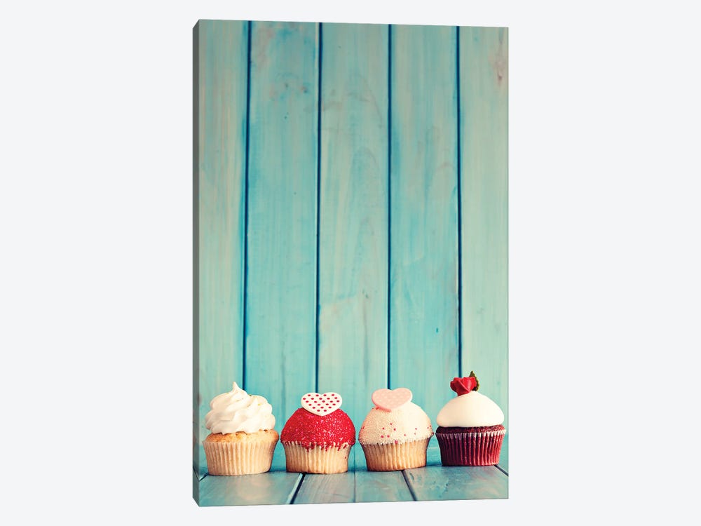 Four Cupcakes by Caroline Mint 1-piece Canvas Art Print