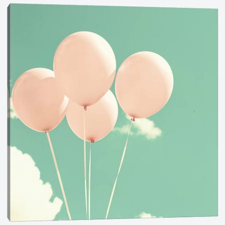 Happy Balloons In The Sky Canvas Print #CMN63} by Caroline Mint Canvas Artwork