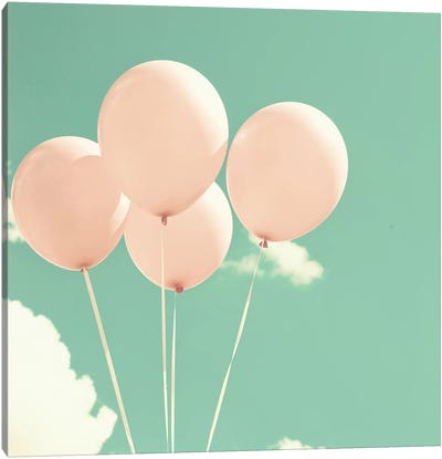 Happy Balloons In The Sky Canvas Art Print - Caroline Mint