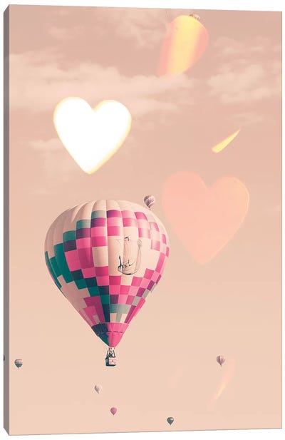 Love Balloon Canvas Art Print - Hot Air Balloon Art