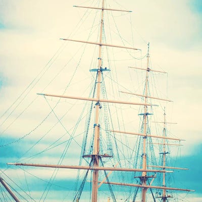 Masts by Caroline Mint framed canvas print