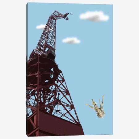 Giraffe Suicide Canvas Print #CMO17} by Carl Moore Art Print