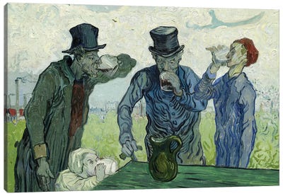The Drinkers, 1890 Canvas Art Print - Vincent van Gogh