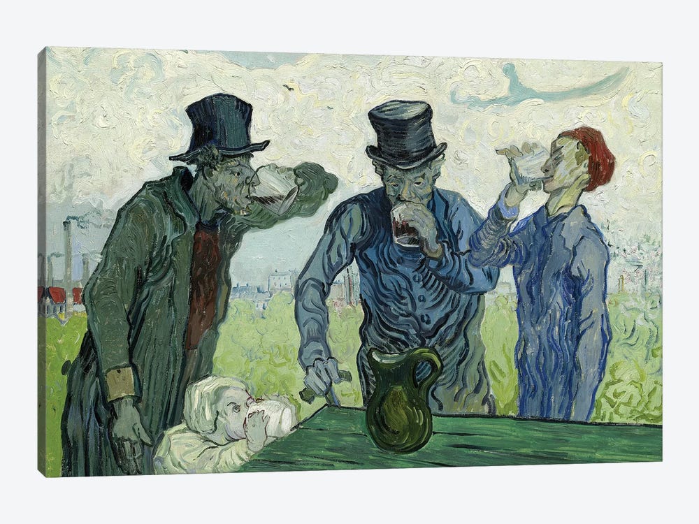 The Drinkers, 1890 by Vincent van Gogh 1-piece Canvas Art