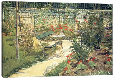 The Bench in the Garden of Versailles, 1881 Canvas Art Print - Edouard Manet