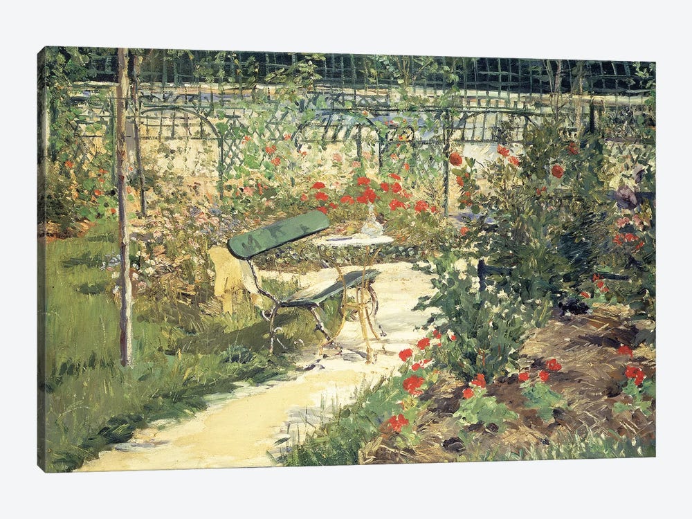 The Bench in the Garden of Versailles, 1881 by Edouard Manet 1-piece Canvas Wall Art