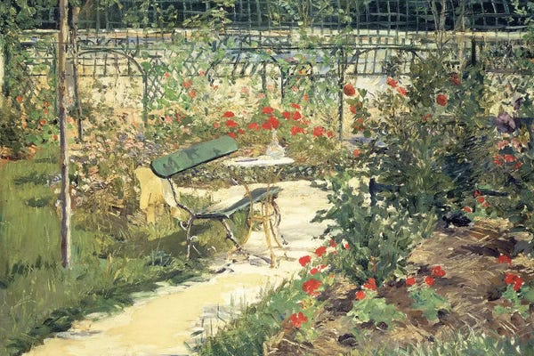 Gardens & Floral Landscapes: The Bench in the Garden of Versailles, 1881 by Edouard Manet