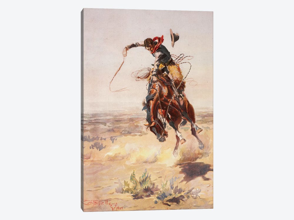 A Bad Hoss by Charles Marion Russell 1-piece Canvas Art Print