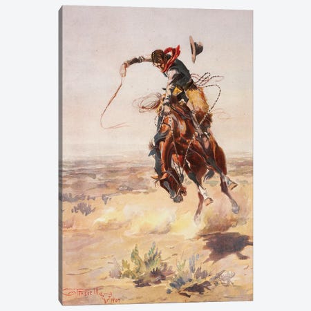 A Bad Hoss Canvas Print #CMR1} by Charles Marion Russell Canvas Print