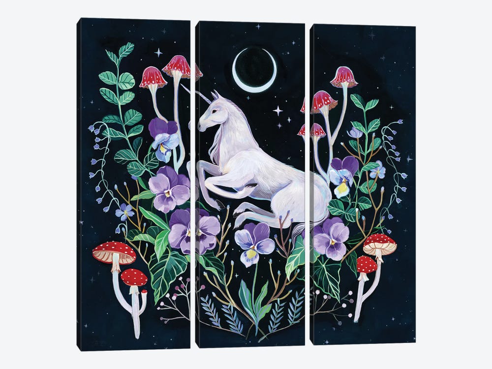 Unicorn Garden by Clara McAllister 3-piece Canvas Art