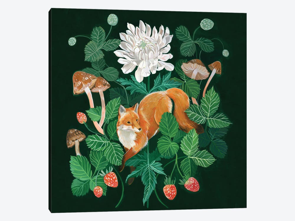 Strawberry Fox by Clara McAllister 1-piece Canvas Print