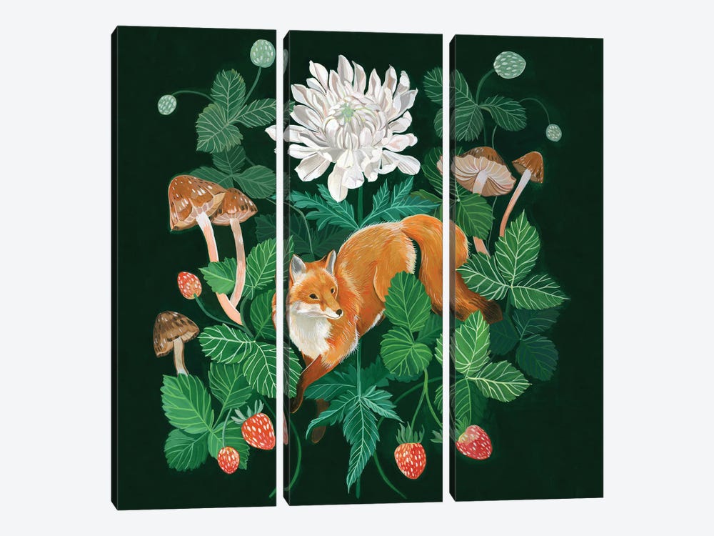 Strawberry Fox by Clara McAllister 3-piece Art Print