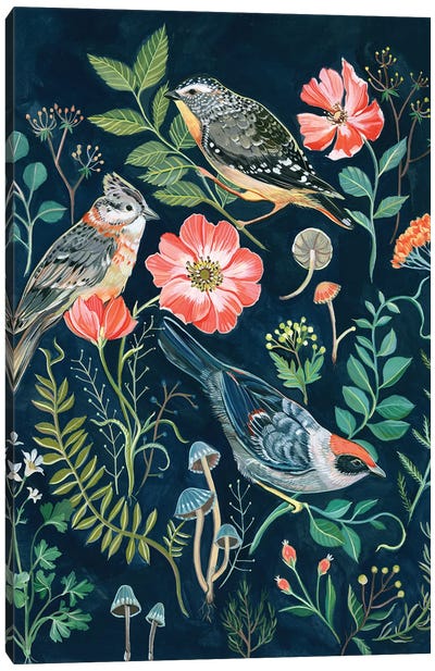 Birds Garden Canvas Art Print - Nature Renewal