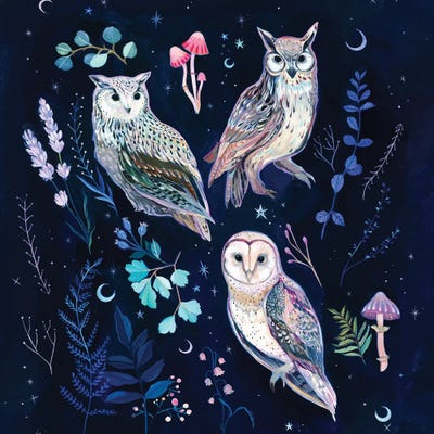 Night Owls by Clara McAllister multi panel art