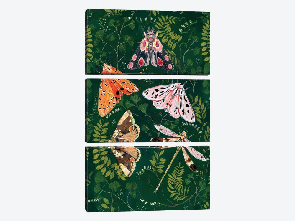 Moths by Clara McAllister 3-piece Canvas Art Print