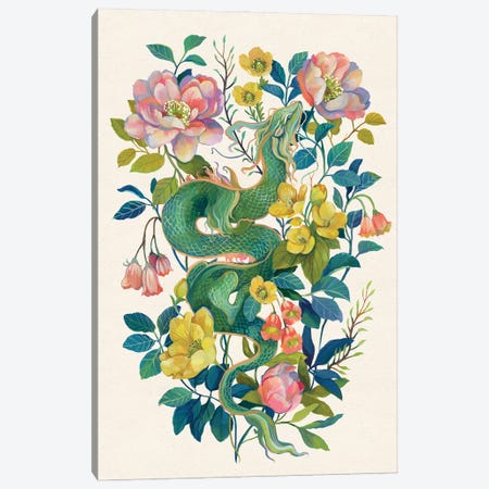 Floral Dragon Canvas Print #CMT27} by Clara McAllister Canvas Art Print