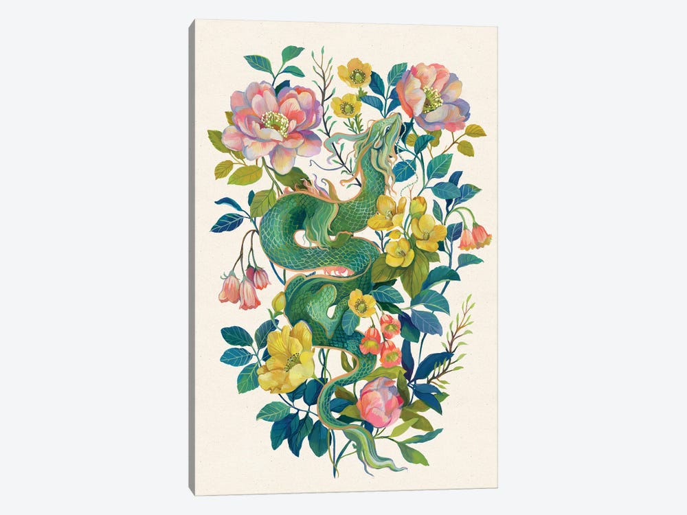 Floral Dragon by Clara McAllister 1-piece Canvas Print