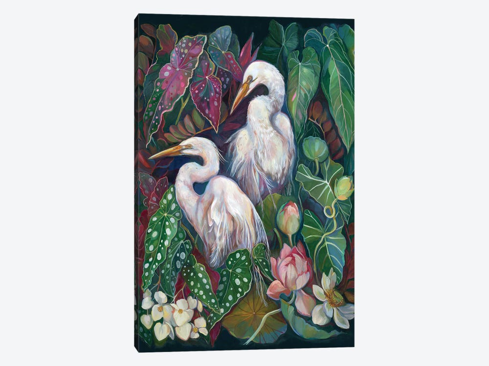 Egret Begonias by Clara McAllister 1-piece Canvas Art Print