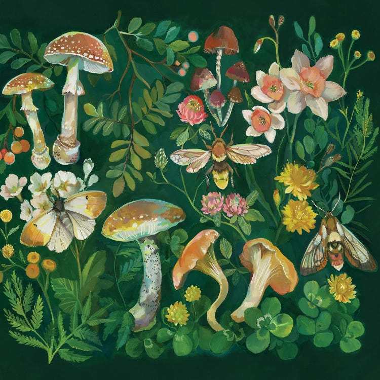 Mushroom Garden Green