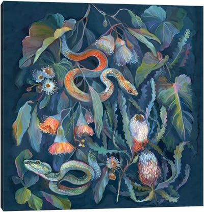 Tropical Snakes Canvas Art Print - Snake Art