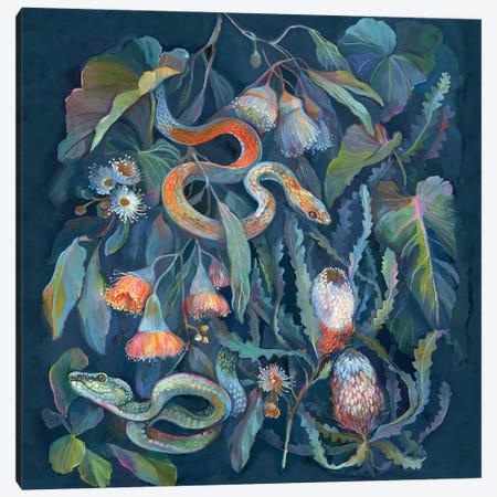 Tropical Snakes Canvas Print #CMT43} by Clara McAllister Canvas Wall Art