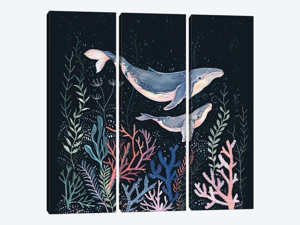 Whales And Coral by Clara McAllister 3-piece Art Print