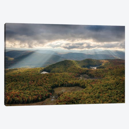 USA, New York State. Autumn sunrays in the mountains, Adirondack Mountains. Canvas Print #CMU2} by Chris Murray Canvas Wall Art
