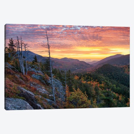 USA, New York State. Sunrise on Mount Baxter in autumn, Adirondack Mountains. Canvas Print #CMU5} by Chris Murray Canvas Art Print