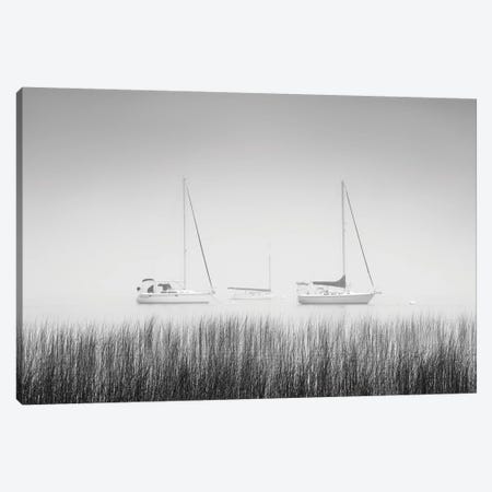 USA, New York State. Three sailboats, St. Lawrence River, Thousand Islands. Canvas Print #CMU6} by Chris Murray Canvas Art Print