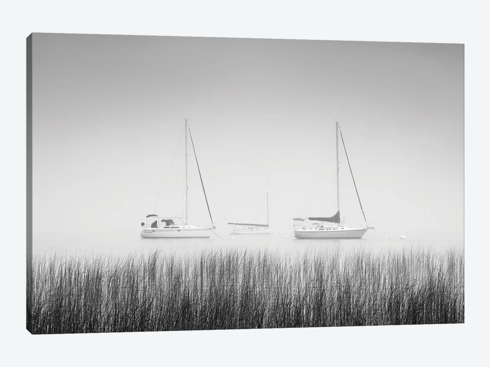 USA, New York State. Three sailboats, St. Lawrence River, Thousand Islands. by Chris Murray 1-piece Art Print