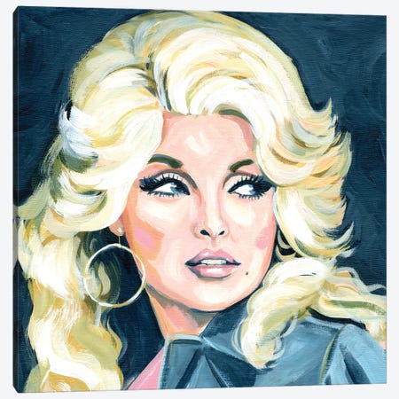 Dolly Parton Side Glance Canvas Print #CMX13} by Cathi Mingus Canvas Print