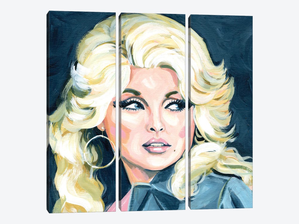 Dolly Parton Side Glance by Cathi Mingus 3-piece Canvas Art
