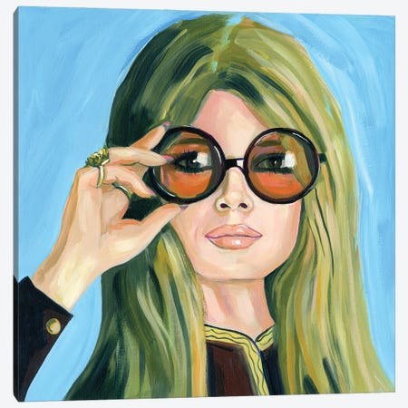 Brigitte Bardot With Sunglasses Canvas Print #CMX24} by Cathi Mingus Art Print