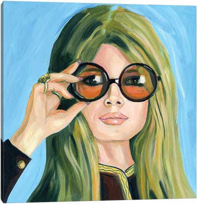 Brigitte Bardot With Sunglasses Canvas Art Print - Cathi Mingus