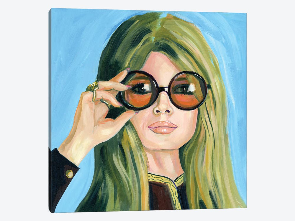 Brigitte Bardot With Sunglasses by Cathi Mingus 1-piece Canvas Art